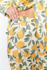 Шелковая пижама с лимонами - M размер