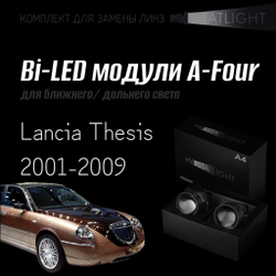 Светодиодные линзы Statlight A-Four Bi-LED линзы для фар Lancia Thesis 2001-2009, комплект билинз, 2 шт