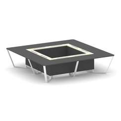 Steel Meet Стол переговорный квадратный KMK-PR.B.SP-16K Антрацит/Ваниль Глянец/Металл Белый 3200*320