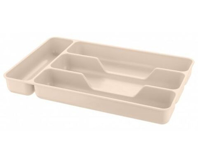 Лоток для столовых приборов 28х17,6х3,5см бежевый Бытпласт