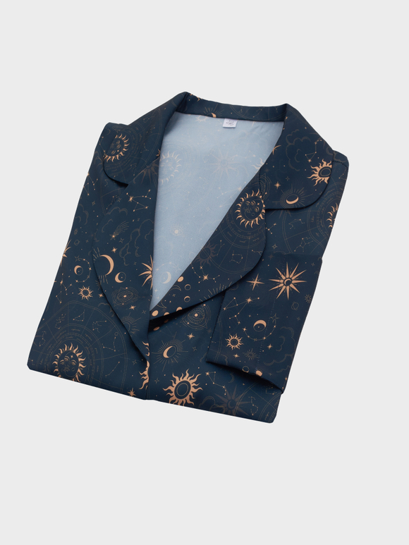 Блуза из натурального шелка с созвездиями