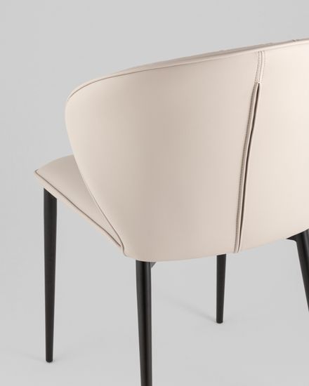 Стул обеденный Deia светло-серая экокожа черные ножки