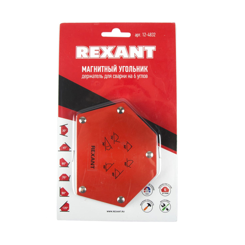 Угольник-держатель магнитный Rexant, 6 углов, 22,6 кг