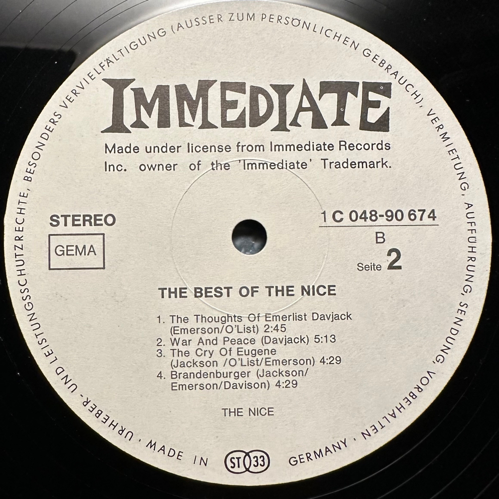 The Nice - The Best Of The Nice (Германия 1971г.)