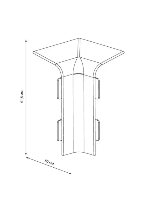 Внутренний угол для напольного плинтуса Smartprofile Aqua 37