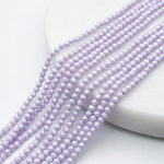 Фианит "матовый" (кубический цирконий), цвет лавандовый, размер около 2 мм, цена за нить 38 см