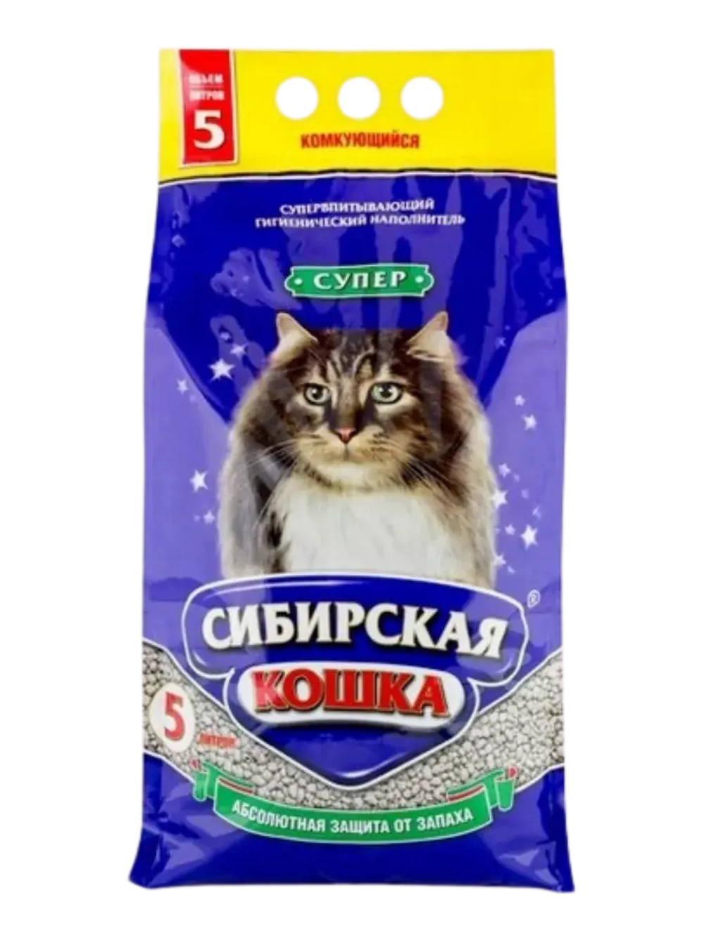 Наполнитель комкующийся для кошек Супер 5л