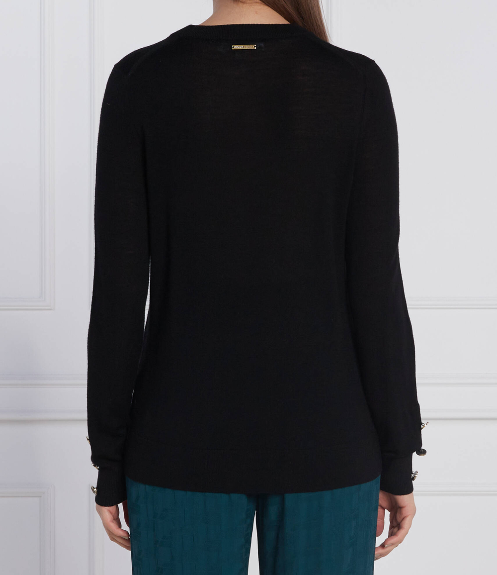 Хлопковый свитер merino button Michael Kors - черный(MU260EF4VR)