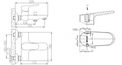 Смеситель для ванны c коротким изливом Bravat Pure