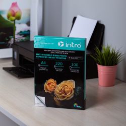 Фотобумага Intro MTDA4-220-100 матовая двусторонняя 220g/м2 А4 100 листов для струйной печати