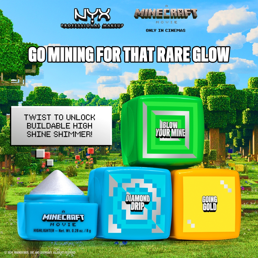 NYX Professional Makeup A Minecraft Movie - Розсветлитель оттенок Blow Your Mine, 8 g
