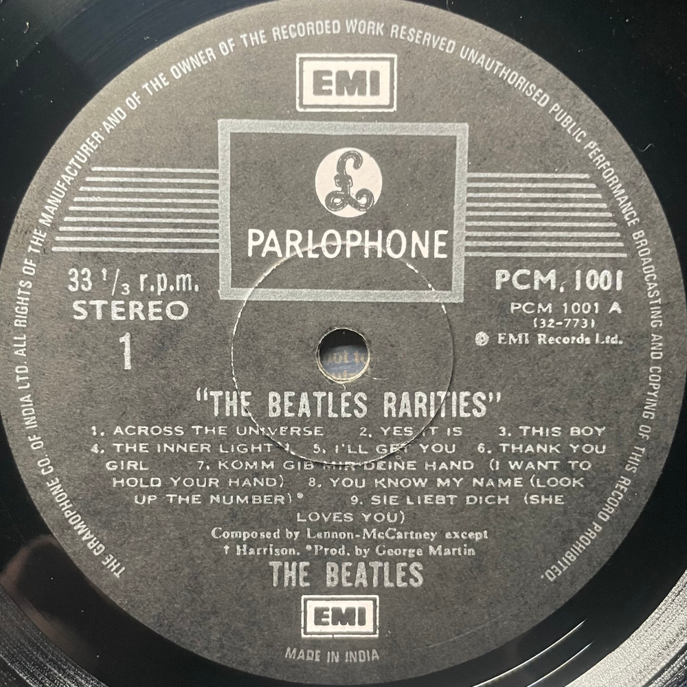 The Beatles ‎– Rarities (Индия)