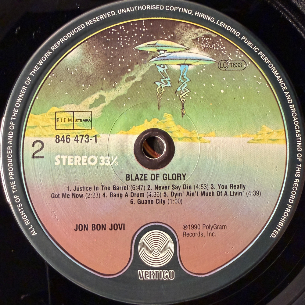 Jon Bon Jovi - Blaze Of Glory (Европа 1990г.)