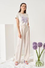 3973 Брюки женские (кремовый меланж)