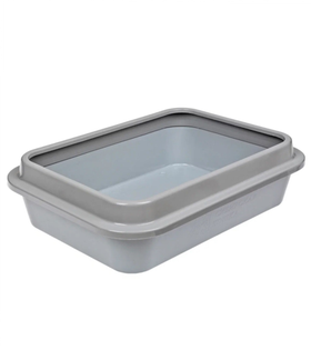 Сибирская Кошка Туалет Глубокий с Бортиком Пепельный, 37х27,5х10см.