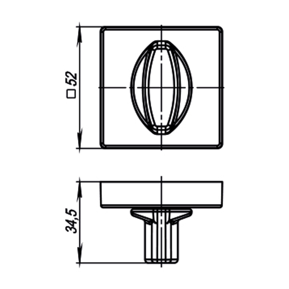 Ручка поворотная BK6.K.USQ52 FSG-39 флорентийское золото