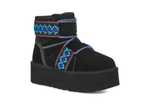 UGG WOMEN MINI BRAID PLATFORM BLACK