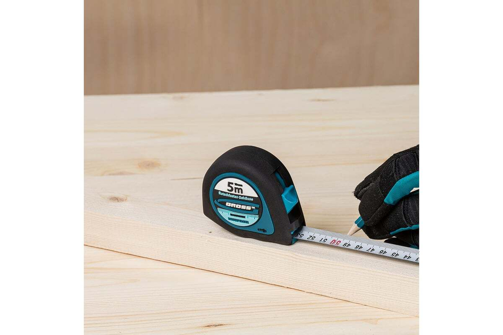 Рулетка GROSS Ergonomisch 5 м, 19 мм, магнитный обрезиненный зацеп 31102