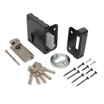 Замок накладной Птимаш ЗН1-1У (усиленный цилиндр) черный