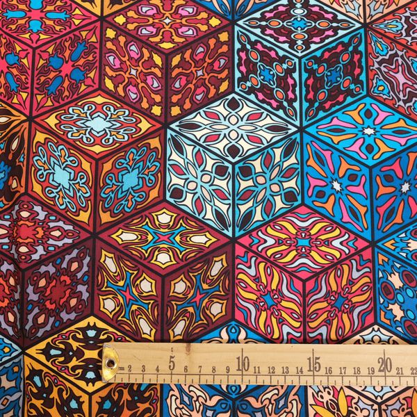 КУБИЧЕСКИЙ ВИТРАЖ 100% хлопок Handmade Fabrics 3