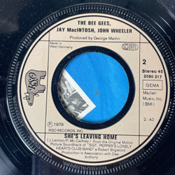 Винтажная виниловая пластинка 7 дюймов (маленькая пластинка) Robin Gibb Bee Gees Oh Darling (Германия 1978)