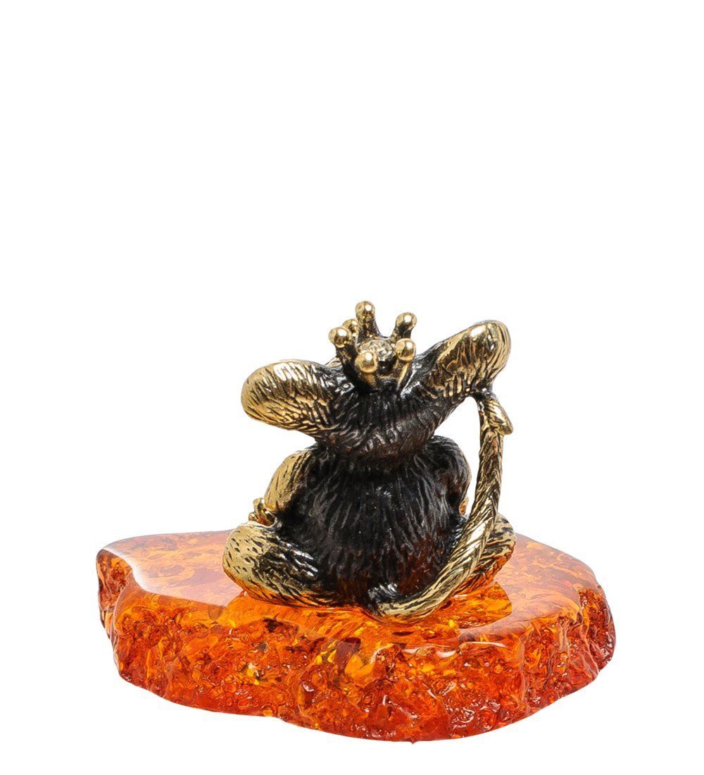 Народные промыслы AM-1849 Фигурка «Мышь в короне» (латунь, янтарь)