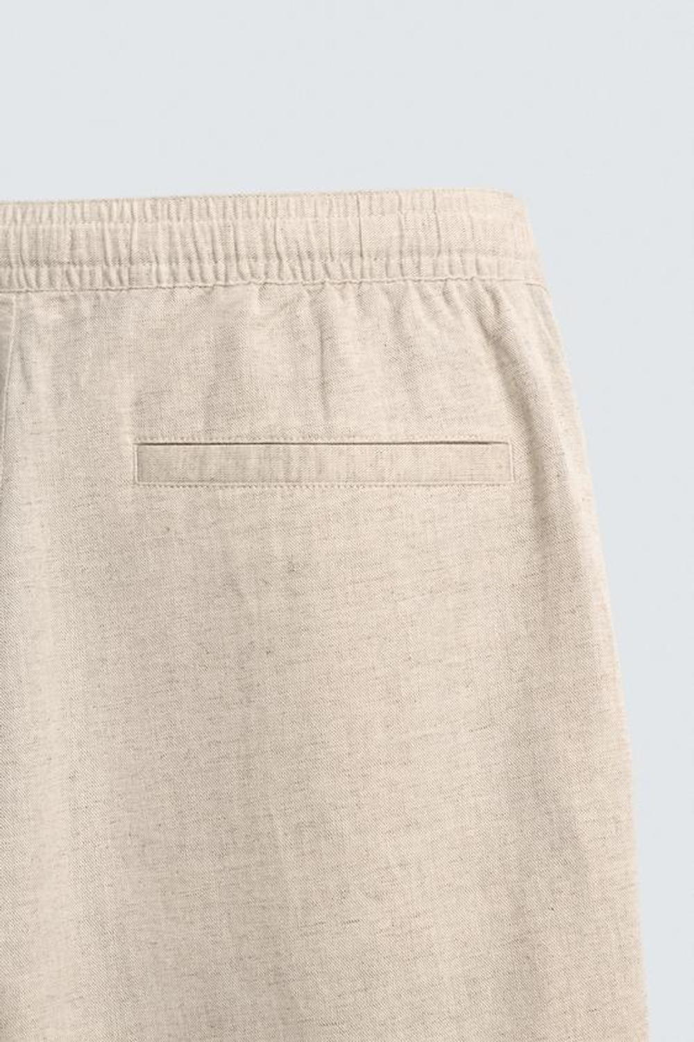 ZARA БРЮКИ RELAXED FIT ИЗ СМЕСИ ХЛОПКА, СВЕТЛО-БЕЖЕВЫЙ