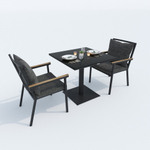 Стол обеденный Ideal Patio КАНА алюминий, стекло 80x80 см (1 ножка)