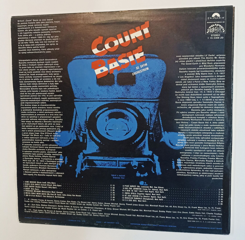 Винтажная виниловая пластинка LP Count Basie (Чехословакия 1978)