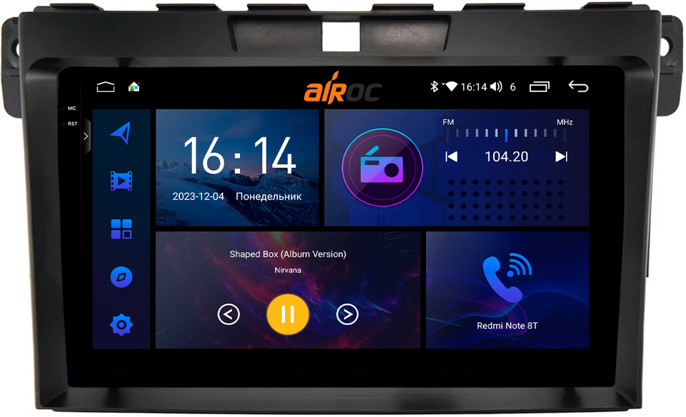 Магнитола для Mazda CX-7 2006-2012 - AIROC 2K RI-2402 Android 12, QLed+2K, ТОП процессор, 8/128Гб, CarPlay, SIM-слот