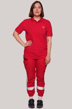 Брюки-джоггеры демисезонные женские Скорая помощь MedicLine цв. Красный