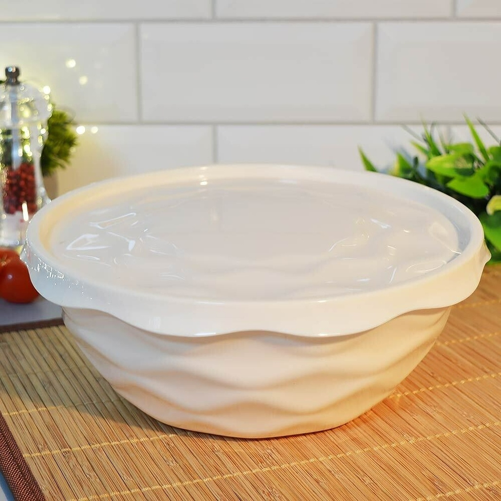 Салатник 2,5л с крышкой "Modena" (светло-бежевый)