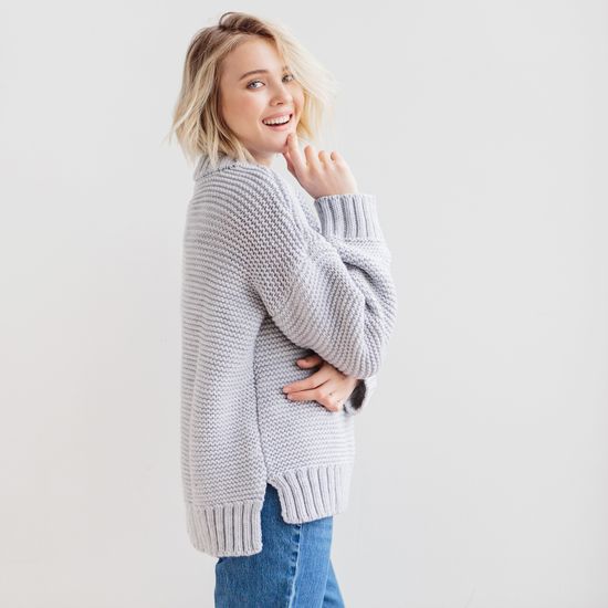 Джемпер Chunky Цвет пепельно-серый. 50% шерсть мериноса.