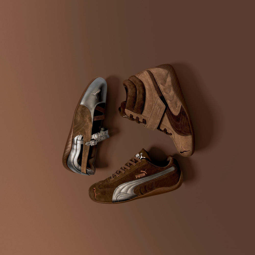 PUMA Женские кроссовки-балетки Speedcat Lux, шоколадный