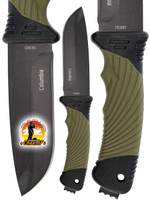 Нож туристический разделочный с фиксированным лезвием 120мм и стеклобоем/в ножнах.