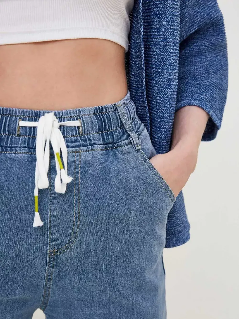 Джинсы палаццо широкие