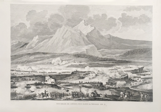 Сражение при Риволи 14-15 января 1797 года. Гравюра из альбома Военные кампании Франции. Париж. 1834