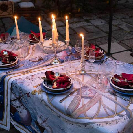 Скатерть 170x170 Tessitura Toscana Telerie Bounty White