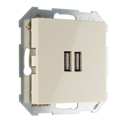 USB A+A розетка, 3400 мА LIREGUS EPSILON IUK-2-01.E/S слоновая кость