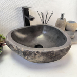 Раковина из речного камня RS-64111 (40*38*15) 0122