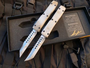 Сет ножей Microtech MT_719-1SETSADS UTX-85 Warhound / Hellhound SET, алюм. рук-ть SandTrooper
