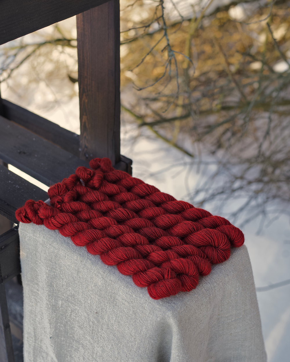 Носочная пряжа с пухом яка "Монастырский красный" (мини)