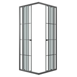 Душевое ограждение Niagara Eco NG-1009-14QKL (90х90х190) квадрат,раздвижное,черный,стекло клетка,1 место