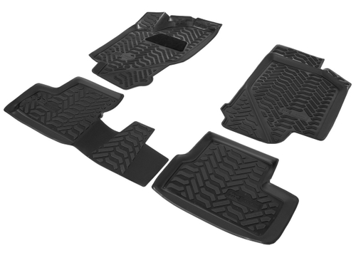 Коврики в салон автомобиля AutoFlex для Datsun mi-DO 2015-2020/on-DO 2014-2020/Lada Granta 2011-2018 2018-н.в./Kalina I, II поколение 2004-2018/Kalina Cross универсал 2014-2018, полиуретан, без крепежа, 4 части, 9600201