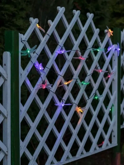 Светодиодная гирлянда садовая "Стрекозы" на солнечной батарее, ARTSTYLE, CL-SS28M, 20 светодиодов, 3,8м, мультицвет.