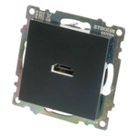 Розетка HDMI 2.1, Type A (механизм), STEKKER GLS00-7118-05, серия Катрин, черный 50062