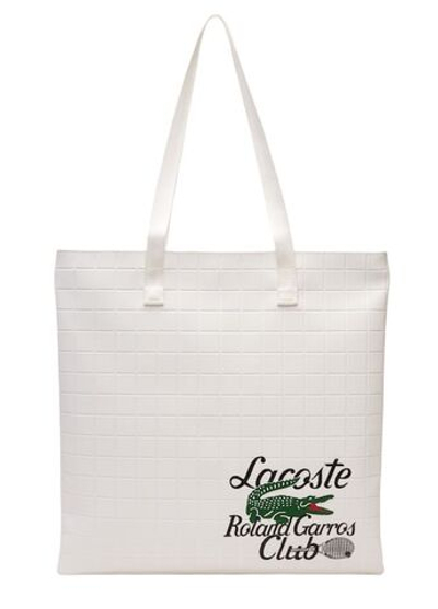 Спортивная сумка Lacoste x Roland Garros Edition Check Print Tote Bag - White