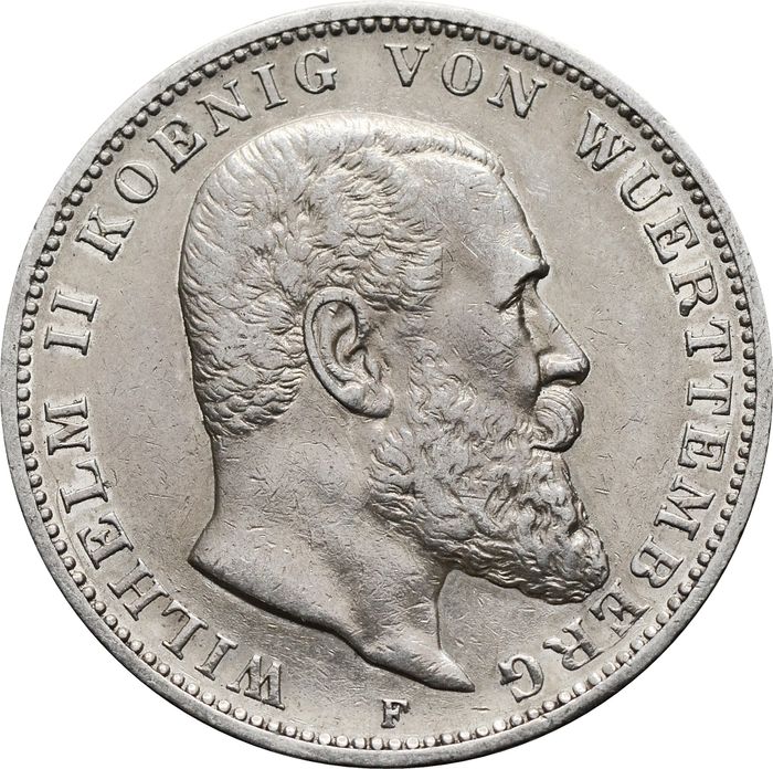 3 марки 1909 Германская империя F, Вюртемберг