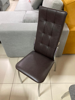 Стул Хилтон каркас хром квадрат основание экокожа шоколад