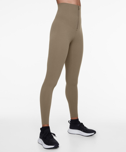 OYSHO Легинсы с высокой посадкой и застежкой-молнией длиной 65 см, коричнево-серый